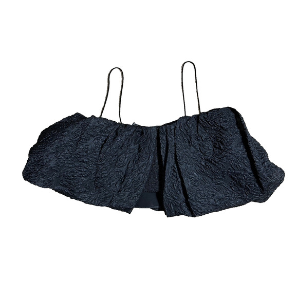 Stunning Zara UK Cropped Statement Top Black Organza Sz Medium NWT Tank Bralette - Picture 5 of 7